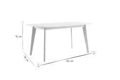 Miliboo Table À Manger Fixe-Table à manger scandinave blanc et bois clair rectangulaire L150 cm LEENA