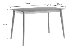Miliboo Table À Manger Fixe-Table à manger scandinave finition frêne L120 cm ELION
