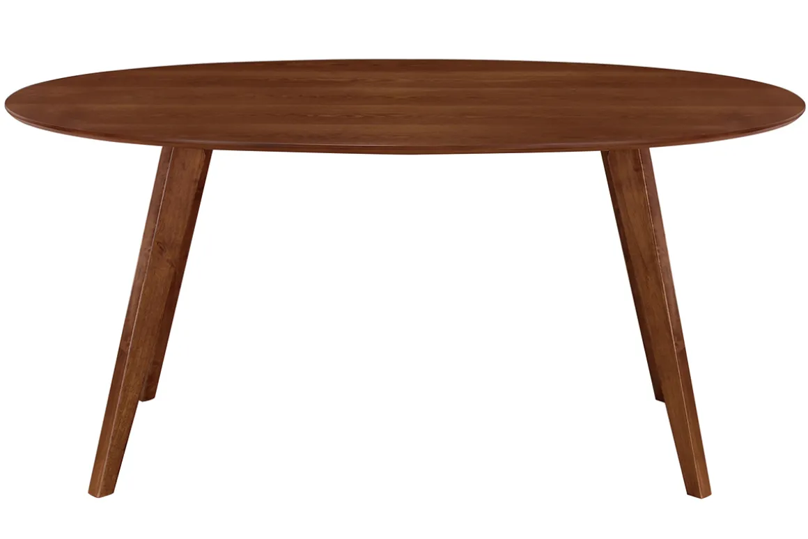 Miliboo Table À Manger Fixe-Table à manger vintage ovale noyer L160 cm MARIK