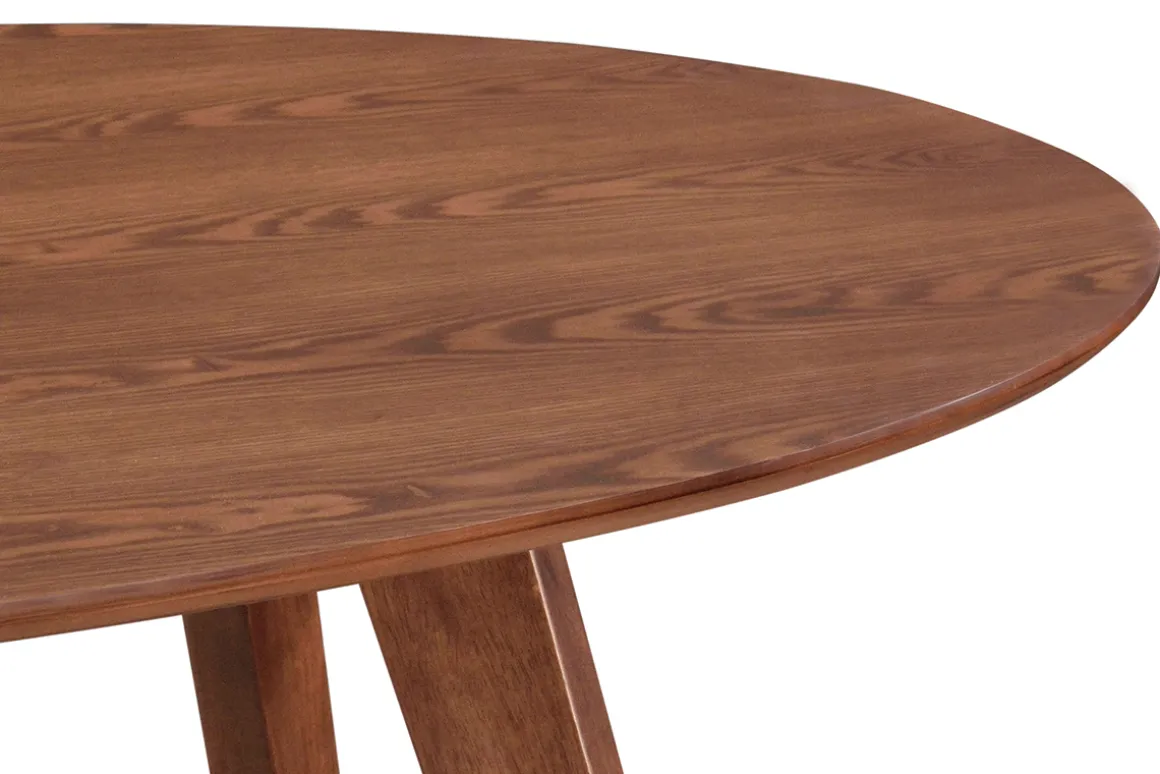 Miliboo Table À Manger Fixe-Table à manger vintage ovale noyer L160 cm MARIK