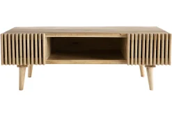 Miliboo Table Basse-Table basse avec portes coulissantes bois manguier massif ALBA