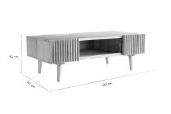 Miliboo Table Basse-Table basse avec portes coulissantes bois manguier massif ALBA