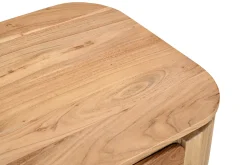 Miliboo Table Basse-Table basse avec rangements en bois massif et métal noir 4 tiroirs L115 cm NAPOLI