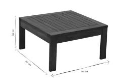 Miliboo Table De Jardin-Table basse de jardin carré en bois massif L60 cm SALVADOR