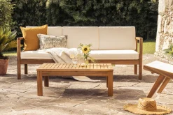 Miliboo Table De Jardin-Table basse de jardin en bois massif L90 cm SALVADOR