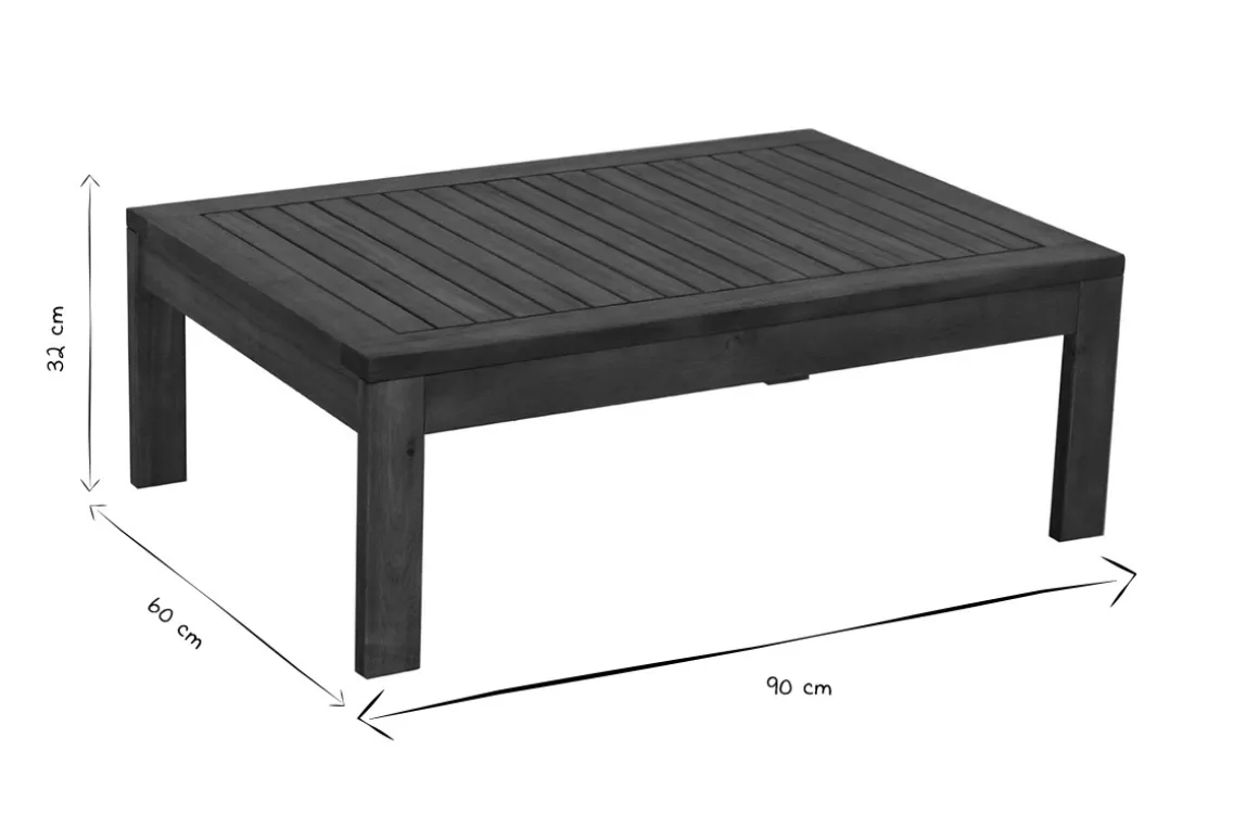 Miliboo Table De Jardin-Table basse de jardin en bois massif L90 cm SALVADOR