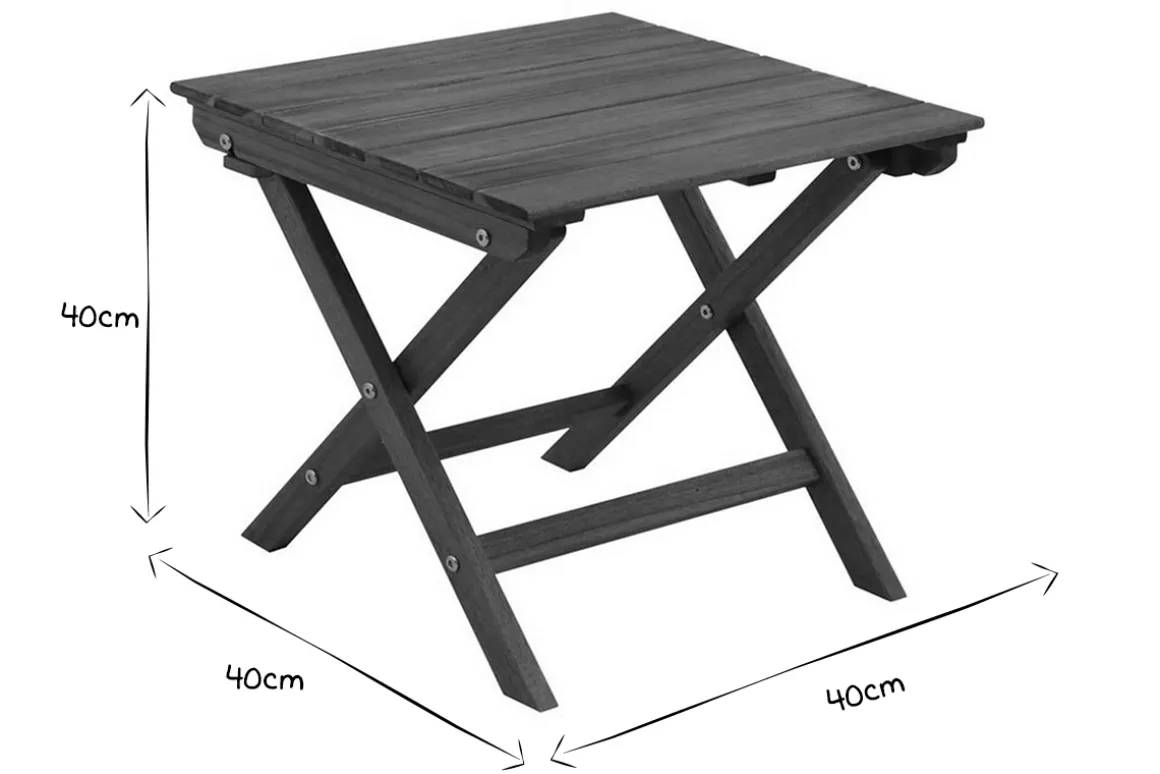 Miliboo Table De Jardin-Table basse de jardin pliante en bois massif L40 cm ITZA