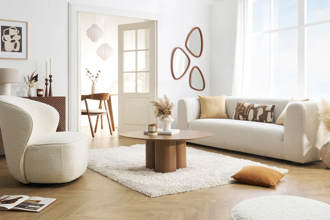 Miliboo Table Basse-Table basse design bois foncé noyer L100 cm HOLLEN