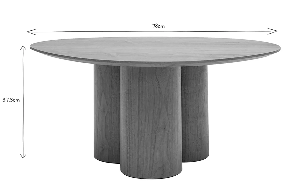 Miliboo Table Basse-Table basse design bois foncé noyer L78 cm HOLLEN