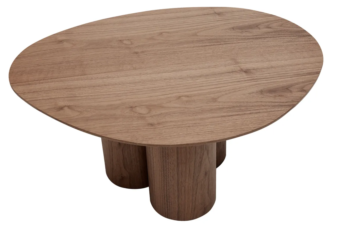 Miliboo Table Basse-Table basse design bois foncé noyer L78 cm HOLLEN