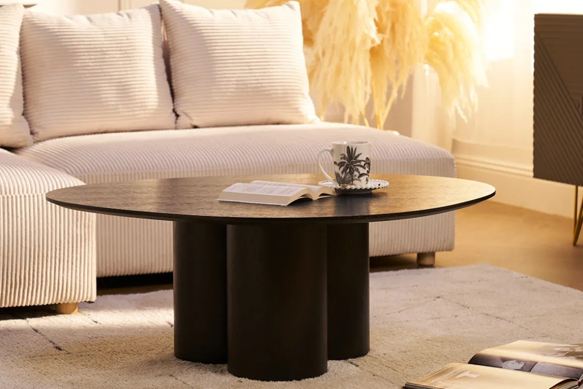 Miliboo Table Basse-Table basse design bois noir L100 cm HOLLEN