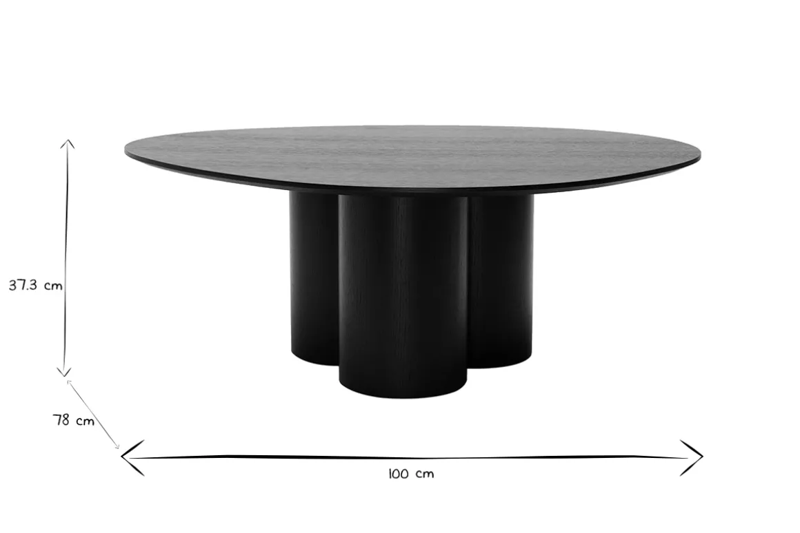Miliboo Table Basse-Table basse design bois noir L100 cm HOLLEN