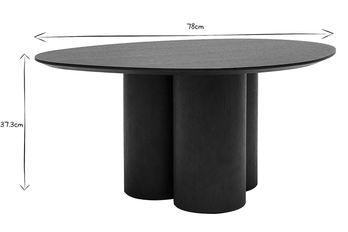Miliboo Table Basse-Table basse design bois noir L78 cm HOLLEN