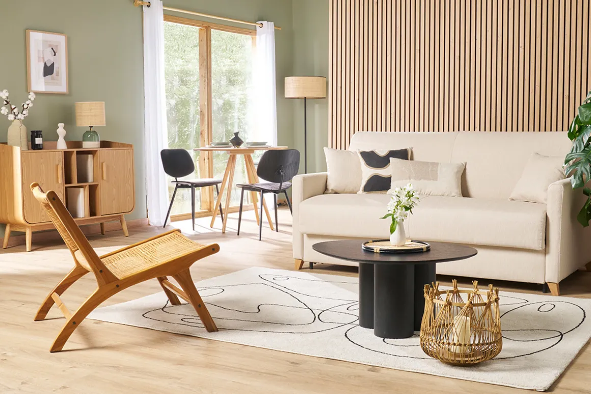 Miliboo Table Basse-Table basse design bois noir L78 cm HOLLEN