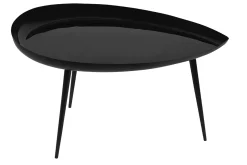 Miliboo Table Basse-Table basse design laquée en acier noir L80 cm DROP