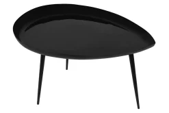 Miliboo Table Basse-Table basse design laquée en acier noir L80 cm DROP