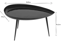 Miliboo Table Basse-Table basse design laquée en acier noir L80 cm DROP