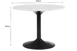 Miliboo Table Basse-Table basse en marbre et métal noir D60 cm COPEN