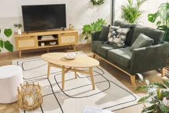 Miliboo Table Basse-Table basse ovale bois manguier massif L100 cm PALEY