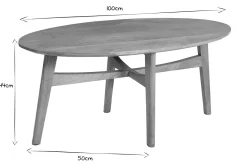 Miliboo Table Basse-Table basse ovale bois manguier massif L100 cm PALEY