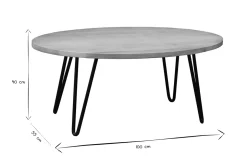 Miliboo Table Basse-Table basse ovale bois manguier massif L100 cm VIBES