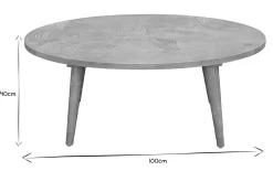 Miliboo Table Basse-Table basse ovale ethnique bois manguier massif gravé L100 cm KAFFIR