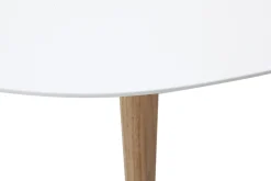 Miliboo Table Basse-Table basse ovale scandinave blanc et bois clair chêne L120 cm EKKA
