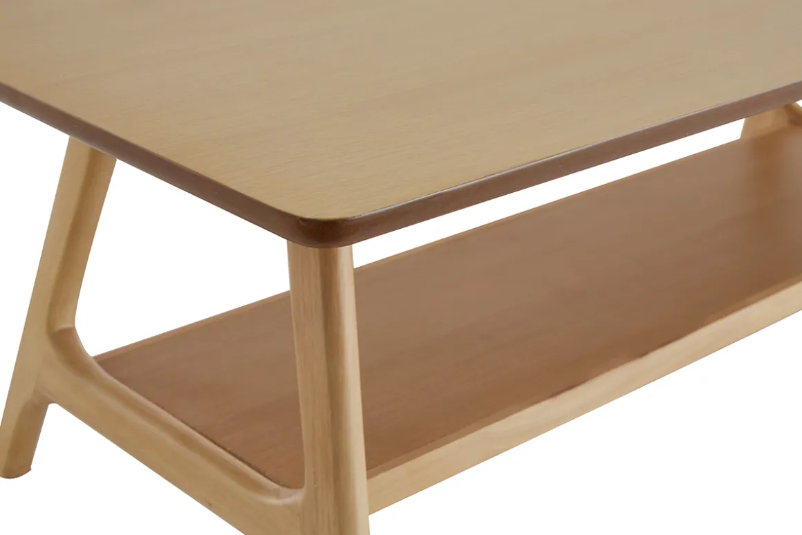 Miliboo Table Basse-Table basse rectangulaire scandinave finition chêne L120 cm BAKAR