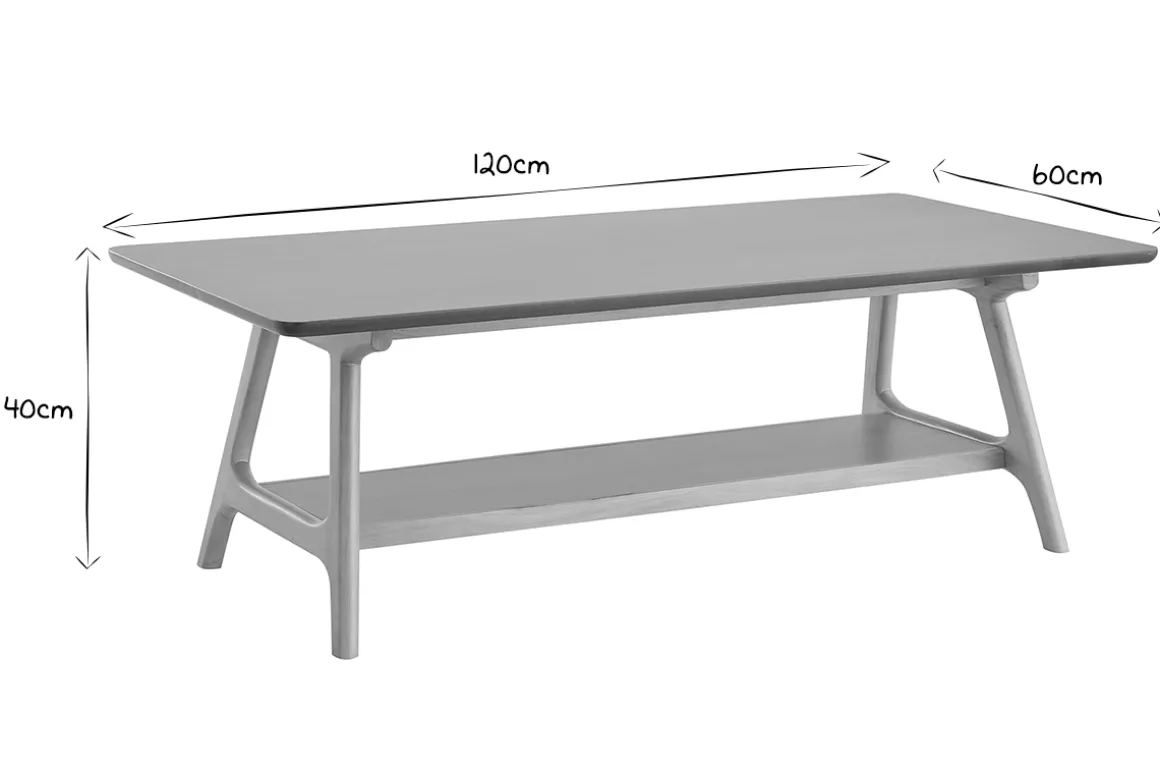 Miliboo Table Basse-Table basse rectangulaire scandinave finition chêne L120 cm BAKAR