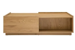 Miliboo Table Basse-Table basse rectangulaire avec rangements 2 tiroirs finition bois clair chêne L120 cm MADERO