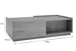 Miliboo Table Basse-Table basse rectangulaire avec rangements 2 tiroirs finition bois clair chêne L120 cm MADERO