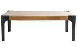 Miliboo Table Basse-Table basse rectangulaire industrielle bois manguier massif et métal noir L100 cm MADISON