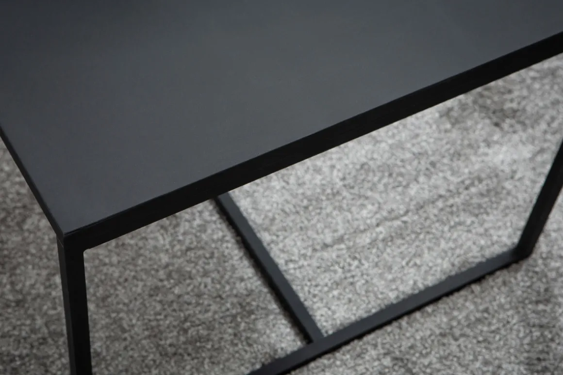 Miliboo Table Basse-Table basse rectangulaire design métal noir L100 cm KARL