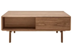 Miliboo Table Basse-Table basse rectangulaire avec rangements bois foncé noyer L100 cm SUVA