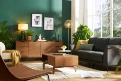 Miliboo Table Basse-Table basse rectangulaire avec rangements bois foncé noyer L100 cm SUVA