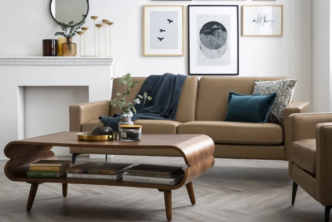 Miliboo Table Basse-Table basse rectangulaire vintage bois foncé noyer L118 cm TAKLA