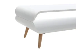 Miliboo Table Basse-Table basse rectangulaire scandinave blanc et bois clair L118 cm TAKLA