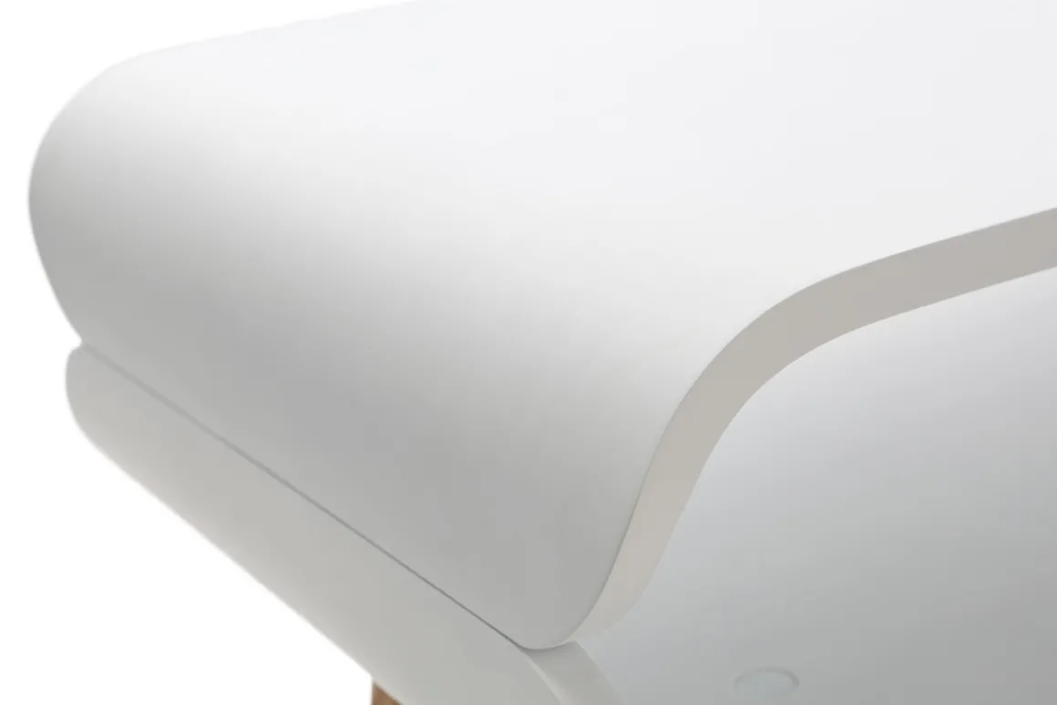 Miliboo Table Basse-Table basse rectangulaire scandinave blanc et bois clair L118 cm TAKLA