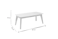 Miliboo Table Basse-Table basse rectangulaire scandinave blanc et bois clair massif L105 cm LEENA
