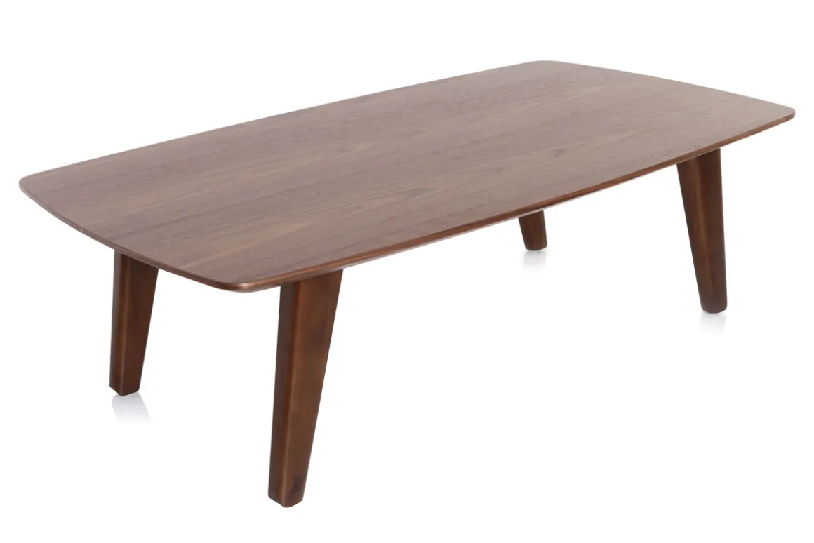 Miliboo Table Basse-Table basse rectangulaire vintage bois foncé noyer L120cm FIFTIES