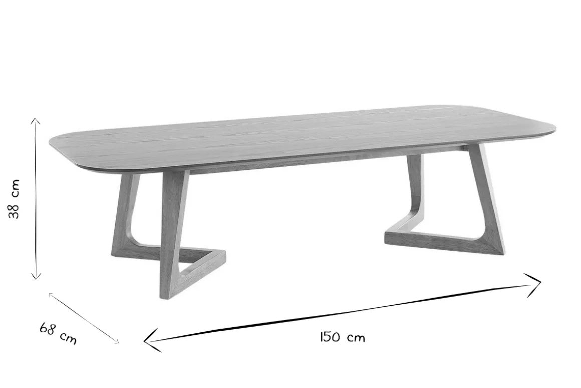 Miliboo Table Basse-Table basse rectangulaire scandinave bois clair L150 cm JUKE
