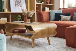 Miliboo Table Basse-Table basse rectangulaire scandinave bois clair L118 cm TAKLA