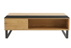 Miliboo Table Basse-Table basse relevable rectangulaire bois clair et métal noir L110 cm WYNN
