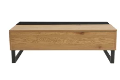 Miliboo Table Basse-Table basse relevable rectangulaire bois clair et métal noir L110 cm WYNN