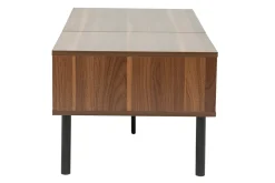 Miliboo Table Basse-Table basse relevable rectangulaire bois foncé finition noyer et métal noir L100 cm KANE