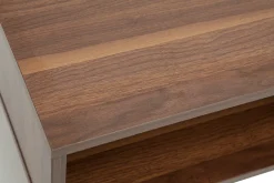 Miliboo Table Basse-Table basse relevable rectangulaire bois foncé finition noyer et métal noir L100 cm KANE