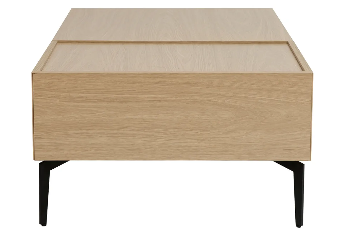 Miliboo Table Basse-Table basse relevable rectangulaire bois clair finition chêne et métal noir L103 cm SEDA