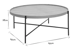 Miliboo Table Basse-Table basse ronde bois clair et métal noir D90 cm BASSY
