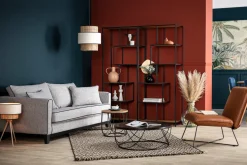 Miliboo Table Basse-Table basse ronde bois clair chêne et métal noir D80 cm LACE