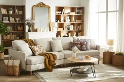 Miliboo Table Basse-Table basse ronde bois manguier massif et métal noir D80 cm PRIYA